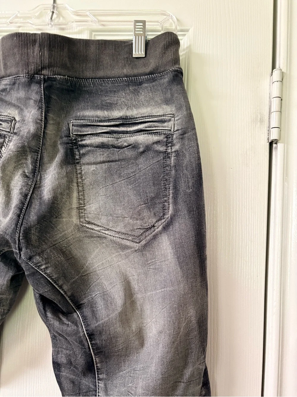 Standards & Practices Candice Elastic Waist Black Denim Knit Skinny Pants Large
